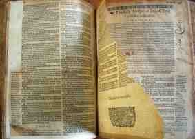 bible with torn page