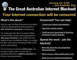 Australian blackout campaign