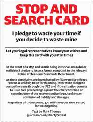 Stop and Search Card