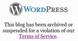 Wordpress suspended message